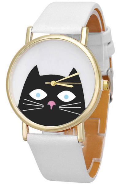 Ormano Little Black Kitty Watch Jam Tangan Wanita - Putih