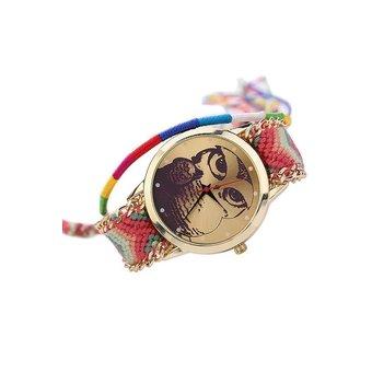 Owl Alloy DIY Knit Quartz Wrist Watch (Red)  