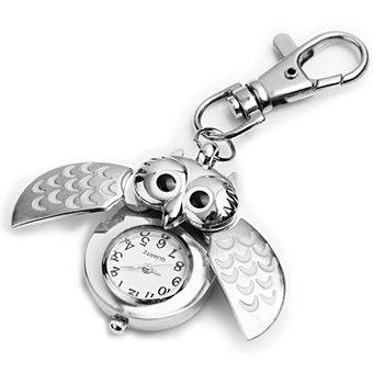 Owl Pocket Pendant Watch Key Chain Keyring Cute Kids Gift HOT  