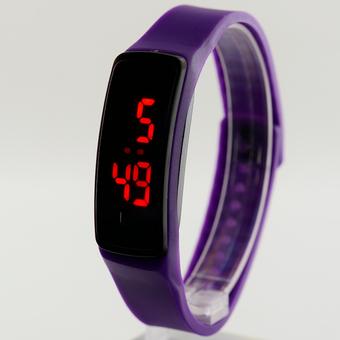 PA-HY LED Fashion Sports Personality Silicone Strap Watches Purple 802111 (Free Shipping) - Intl  