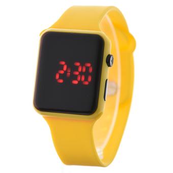 PA-HY LED Fashion Sports Personality Silicone Strap Watches Yellow 802112 (Free Shipping) - Intl  