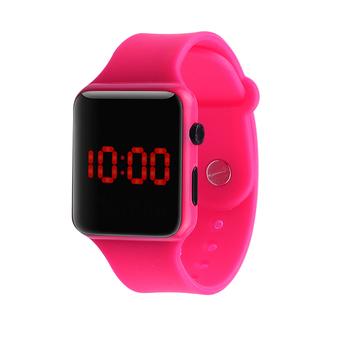 PA-HY LED Fashion Sports Personality Silicone Strap Watches Rose Red 802112 (Free Shipping) - Intl  