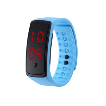 PA-HY LED Fashion Sports Personality Silicone Strap Watches Light Blue 802111 (Free Shipping) - Intl  