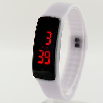 PA-HY LED Fashion Sports Personality Silicone Strap Watches White 802111 (Free Shipping) - Intl  