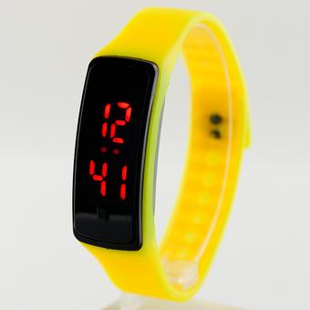 PA-HY LED Fashion Sports Personality Silicone Strap Watches Yellow 802111 (Free Shipping) - Intl  