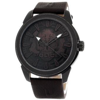 Police PL14637JSQU/62 - Jam Tangan Pria -Tali Kulit Coklat- Brown  