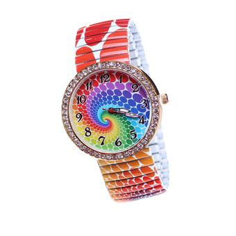 Printing Steel Band Elastic Colorful Set Auger Drawstring Watches For Women Colors  