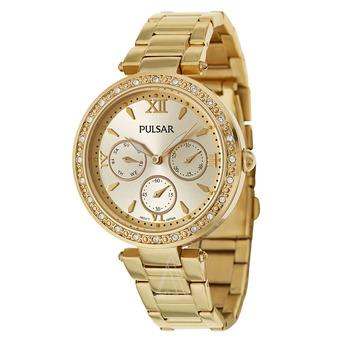 Pulsar PP6106 - Jam Tangan Wanita - All Gold - Diamond - Swarovski - Daydate  