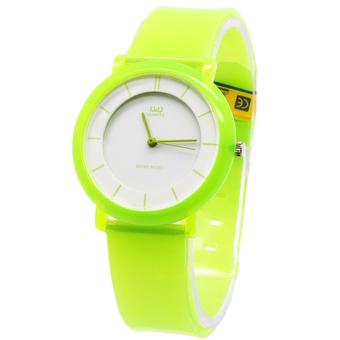 Q&Q J013Hp Analog Jam Tangan Wanita Rubber Strap Hijau Putih  