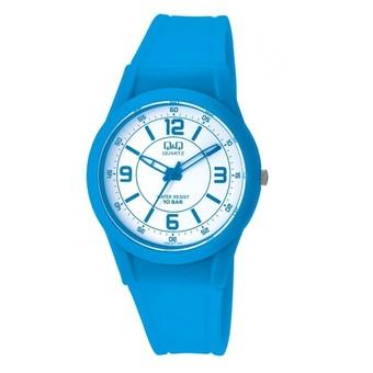 Q&Q Jam Tangan Unisex - Biru/Putih - Tali Karet - Colourful Watch  