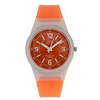 Q&Q Jam Tangan Unisex - Oranye/Putih - Tali Karet - Colourful Watch  