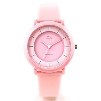 Q&Q Jam Tangan Unisex - Pink - Tali Karet - Colourful Watch  