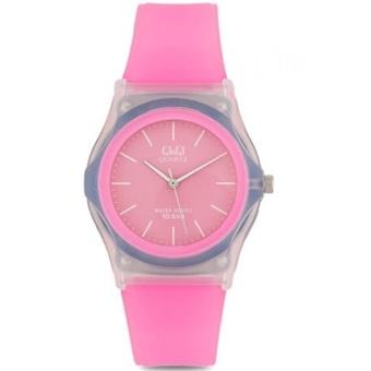 Q&Q - Jam Tangan Wanita - Pink - Strap Karet - VQ04J007Y  