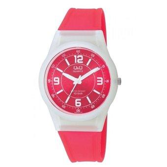 Q&Q Jam Tangan Wanita - merah transparan - Strap Resin - VQ50J  