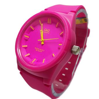 Q&Q Jam tangan wanita - VR48J009Y - Karet - Merah Muda  