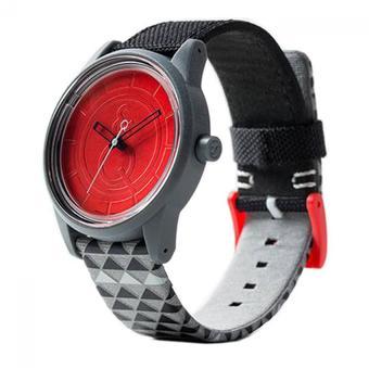 Q&Q Simle Solar - Jam Tangan Wanita - Hitam Merah - Strap Kaca Resin - RP10J045H  