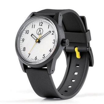 Q&Q Smile Solar Analog Jam Tangan Pria - Hitam - Strap Karet - RP00J017Y  