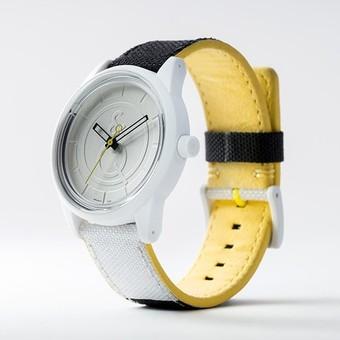 Q&Q Smile Solar Analog Jam Tangan Pria - Putih - Strap Kanvas - RP00J010Y  