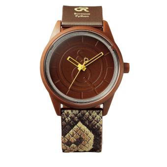 Q&Q Smile Solar Analog Jam Tangan Wanita - Coklat - Strap Kanvas - RP00J007COKLAT  