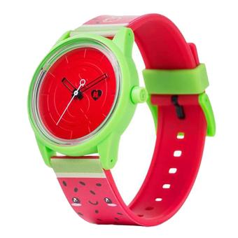 Q&Q Smile Solar Harajuku Lover's By Gwen Stefani - Jam Tangan Wanita - Rubber - Merah Hijau - RP00J839Y  