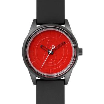 Q&Q Smile Solar - Jam Tangan Pria Dan Wanita - Merah Hitam - Strap Karet - RP00J003Y  