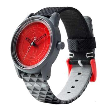 Q&Q Smile Solar - Jam Tangan Pria Dan Wanita - Merah Hitam - Strap Kanvas - RP00J014Y  