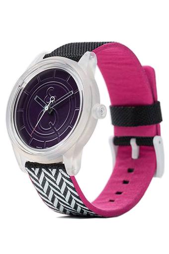 Q&Q Smile Solar - Jam Tangan Wanita - Hitam - Kanvas - RP00J015Y  