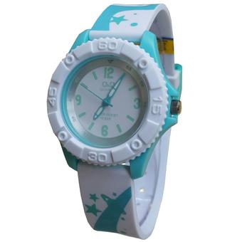 Q&Q VQ96J021Y Jam Tangan Wanita Strap Rubber Putih Hijau  