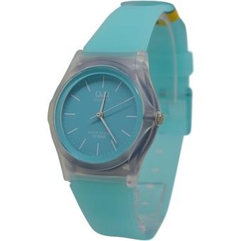 Q&Q Water Resist Jam Tangan Wanita - Tosca - Strap Karet - VQ04J008Y  