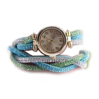 Quartz Girl Fashion Stylis Seaweed Bracelet Watch - Hijau  