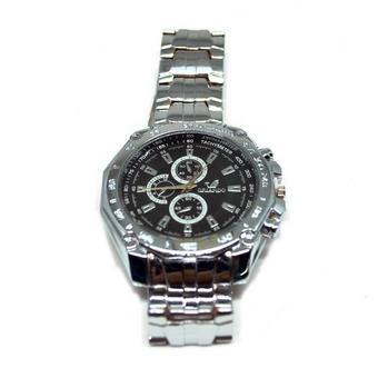 Quartz Orlando Stainless Steel Band Watch with Tachymeter - Hitam  