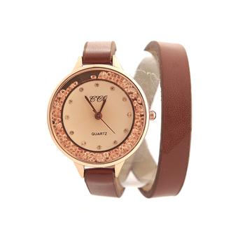 Quartz Women's Coffee Leather Strap Watch 60gs1015 - Intl  