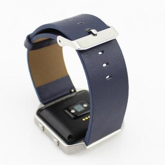 Replacement Genuine Leather Wrist Watchband strap for Fitbit Blaze Activity Tracker SmartWatch Heart Rate Monitor in Blue - Intl  