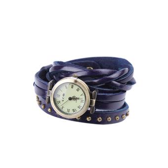 Retro Braided Womens Blue Leather Strap Watch  