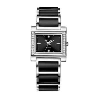 Rhythm F1209T 02 - Jam Tangan Wanita - Stainless Ceramic - Black Silver  