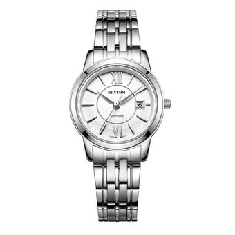 Rhythm G1304S 01 - Jam Tangan Wanita - Stainless - Silver White  