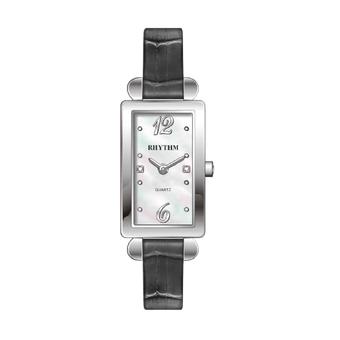 Rhythm L1401L 01 - Jam Tangan Wanita - Leather - Black Silver  