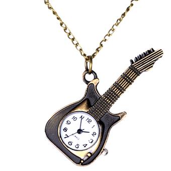 Rondaful Guitar Music Retro Antique Pocket Watch Cartoon (Intl)  