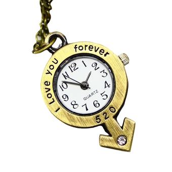 Rondaful Pocket watch necklace wild personality forever linked table I LOVE YOU (Intl)  