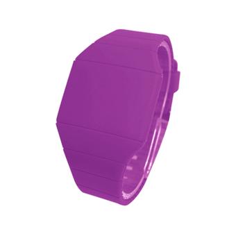 Rubber Led Light Up Digital Electronic Sport Wrist Watch Unisex Children Noctilucence Originality Wristwatch Purple (Intl)  