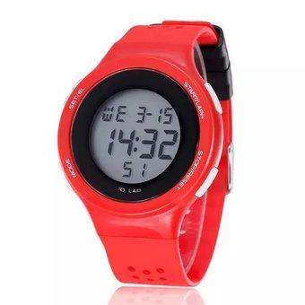 SHHORS Men Sports Military Watch Women LED Digital Multifunctional 31M Waterproof Student Watch orange (Intl)  