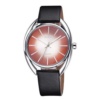 SINOBI Black Leather Strap Watch (Black)  