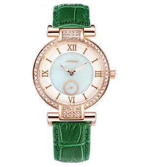 SINOBI Fashion Crystal Quartz Women Wristwatch Famous Brand Female Pink Ladies Bracelet Watches - Intl  