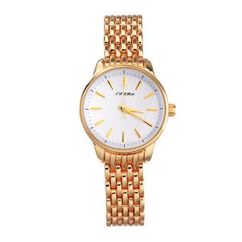 SINOBI Female Quartz Watches Rose Gold Stainless Steel Watchband Women Fashion Wristwatches - Intl  