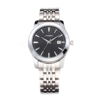 SINOBI Ladies Quartz Watches Waterproof Women Fashion Wrist Watches Black Steel Reloj- Intl  