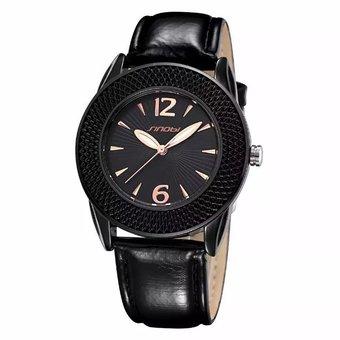 SINOBI Woman Sunflower Dial Leather Strap Ladies Fashion Dress Quartz Women Watch black (Intl)  