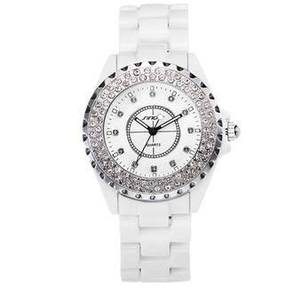 SINOBI Women's Ceramics Wrist Quartz Watch Diamond Case Ladies Fashion Watches-11S9688G01 - Intl  