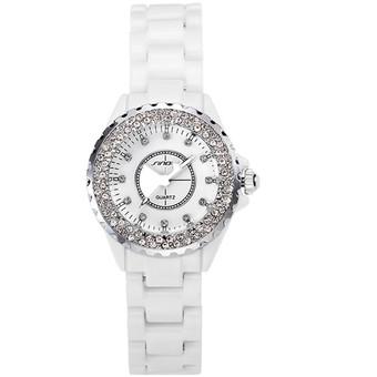 SINOBI Women's Ceramics Wrist Quartz Watch Diamond Ladies Fashion Quartz Watch-11S9688L01 - Intl  