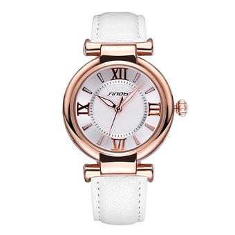 SINOBI brand fashionable minimalist Decor Ladies Watch-White Gold White (Intl)  