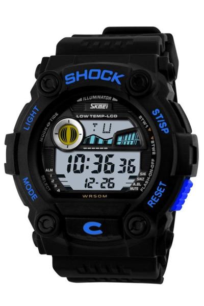 SKMEI 0907 Wave Blue Editon - Jam Tangan Pria - Tali Silicon - Hitam